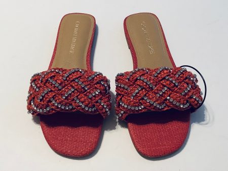 Sandals Flats By Crown Vintage In Red, Size: 8.5 For Sale