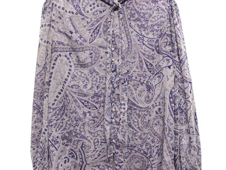 Blouse Long Sleeve By Ann Taylor In Gold & Purple, Size: Mp Online Hot Sale