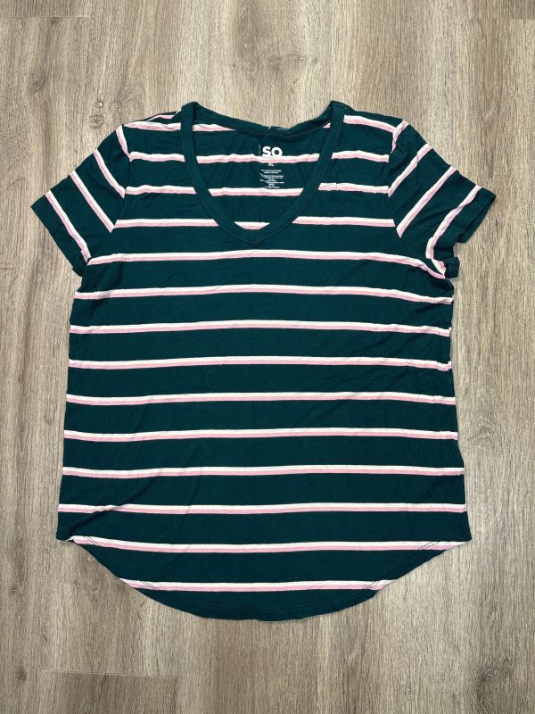 Top Short Sleeve By So In Striped Pattern, Size: Xl Online Hot Sale