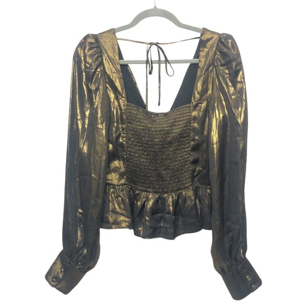 Blouse Ls By Wayf In Bronze, Size:M For Discount