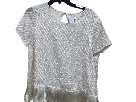 Top Short Sleeve By Max Studio In Tan, Size: L For Cheap