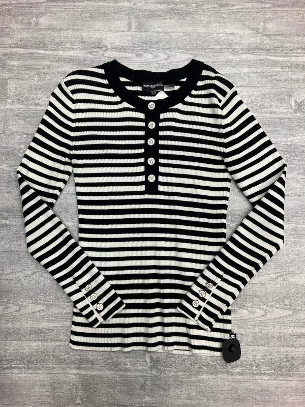 Top Long Sleeve Designer By Karl Lagerfeld In Striped Pattern, Size: S For Sale