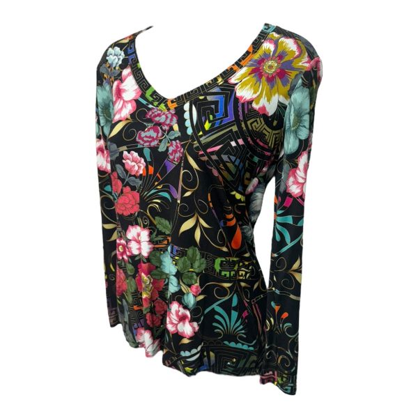 Peace Favorite V Neck Top Long Sleeve By Johnny Was In Floral Print, Size: Xxs Online Hot Sale