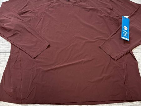 Athletic Top Long Sleeve Crewneck By Athleta In Brown, Size: 3x Discount