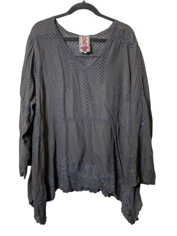 Top Long Sleeve Designer By Johnny Was In Black, Size: 3x Hot on Sale