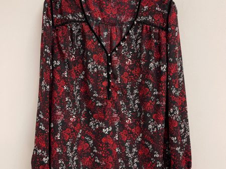 Top Long Sleeve By Zac And Rachel In Black & Red, Size: 2x For Sale