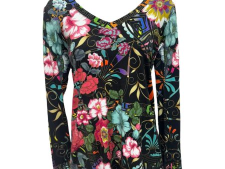 Peace Favorite V Neck Top Long Sleeve By Johnny Was In Floral Print, Size: Xxs Online Hot Sale