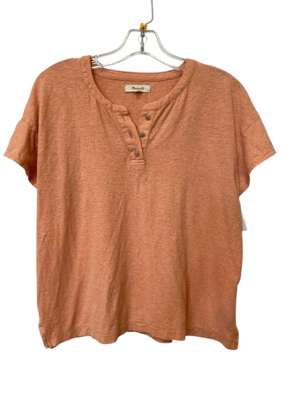 Top Short Sleeve By Madewell In Orange, Size: M Hot on Sale