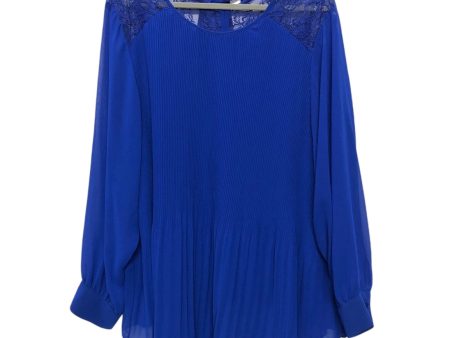 Blouse Long Sleeve By City Chic In Blue, Size: Xl Online Hot Sale