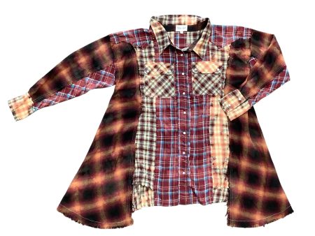 Top Long Sleeve By Oli & Hali In Plaid Pattern, Size: M For Discount