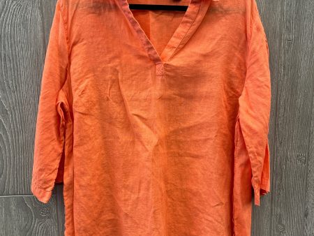 Top 3 4 Sleeve By Tahari By Arthur Levine In Orange, Size: 1x Supply