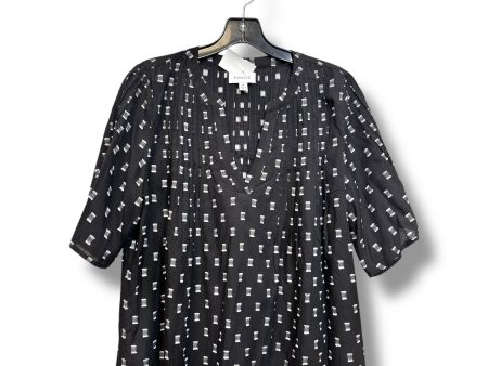 Top Short Sleeve By Evereve In Black & White, Size: M For Cheap