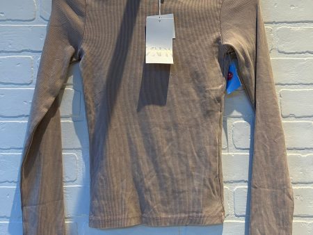 Top Long Sleeve Basic By Zara In Taupe, Size: S Online Hot Sale