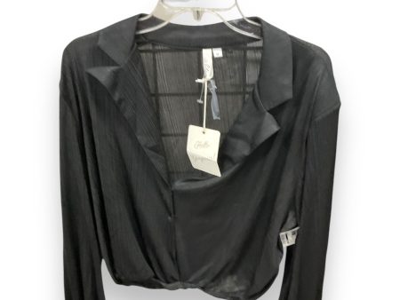 Blouse Long Sleeve By Elan In Black, Size: M For Cheap