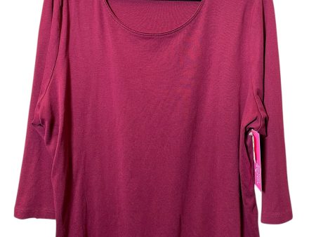 Top 3 4 Sleeve By Karen Scott In Maroon, Size: 3x Cheap