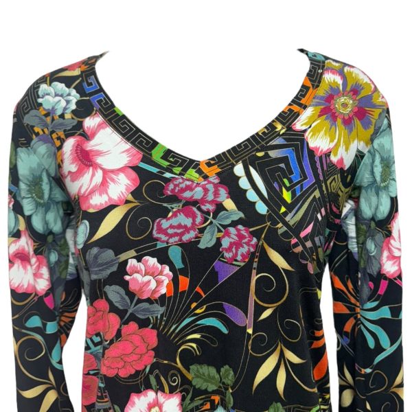 Peace Favorite V Neck Top Long Sleeve By Johnny Was In Floral Print, Size: Xxs Online Hot Sale