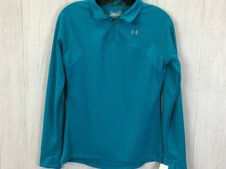 Athletic Top Long Sleeve Collar By Under Armour In Aqua, Size: S Hot on Sale