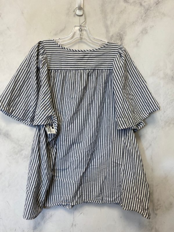 Top Short Sleeve By Terra & Sky In Striped Pattern, Size: 2x For Cheap