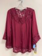 Top Long Sleeve By Valerie Stevens In Red, Size: L Cheap