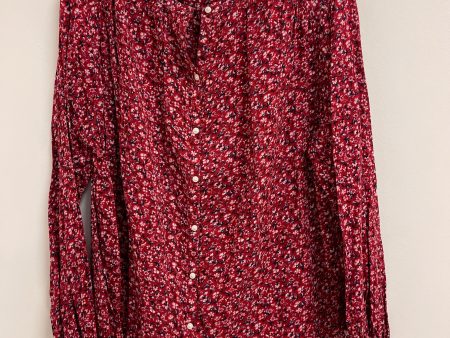 Blouse Long Sleeve By Old Navy In Red, Size: M For Cheap