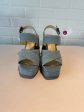 Sandals Heels Block By Jessica Simpson In Blue Denim, Size: 8 Online Sale