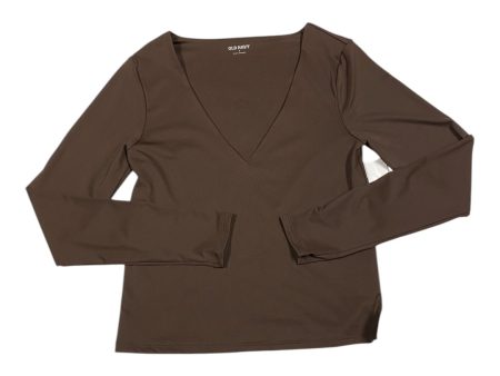 Top Long Sleeve Basic By Old Navy In Brown, Size: S Sale