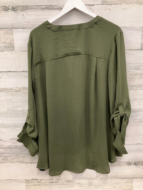 Blouse Long Sleeve By Ana In Green, Size: 2x Fashion