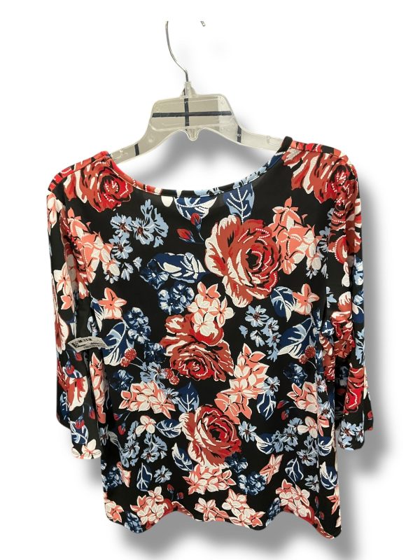 Top 3 4 Sleeve By Apt 9 In Floral Print, Size: Xl For Cheap