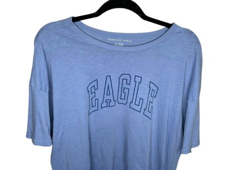 Top Short Sleeve By American Eagle In Blue, Size: Xl Cheap