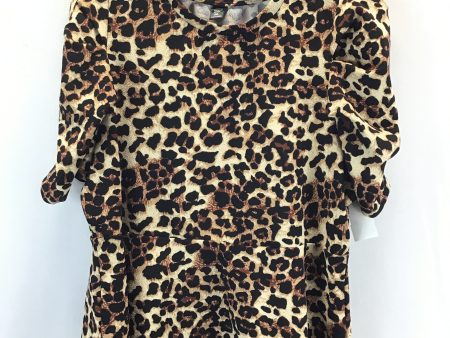 Top Short Sleeve By Shein In Leopard Print, Size: 3x For Cheap