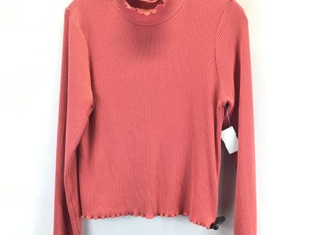 Top Long Sleeve Basic By American Eagle In Peach, Size: L Online Hot Sale