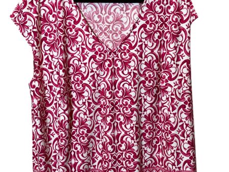 Top Short Sleeve By Vince Camuto In Pink & White, Size: 3x Sale