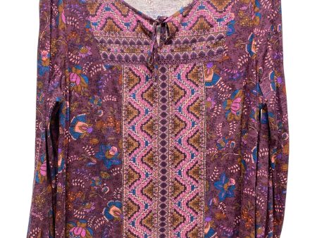 Top Long Sleeve By Vintage America In Purple, Size: L Fashion