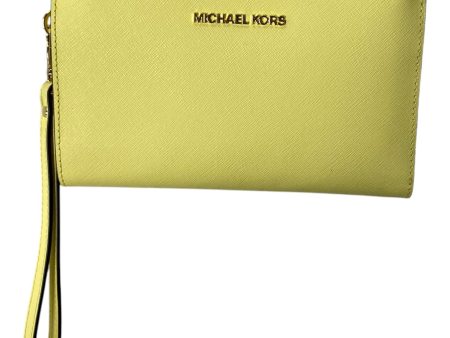 Wristlet Designer By Michael Kors In Yellow, Size:Medium Discount