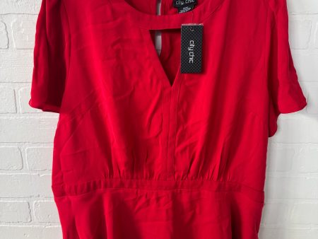 Top Short Sleeve By City Chic In Red, Size: 1x Cheap