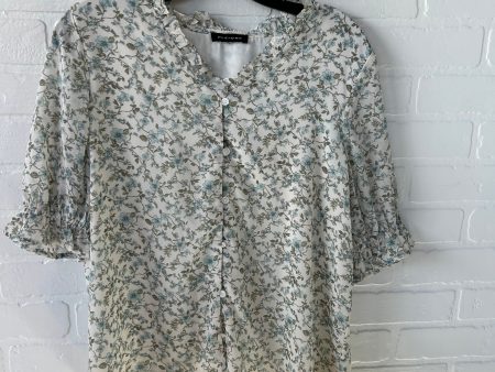 Top Short Sleeve By Pleione In Blue & Cream, Size: Xs Online