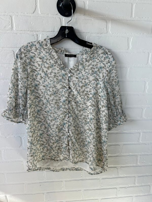 Top Short Sleeve By Pleione In Blue & Cream, Size: Xs Online