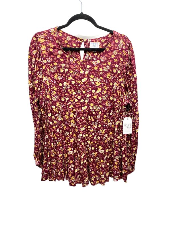 Top Long Sleeve By Time And Tru In Floral Print, Size: L on Sale