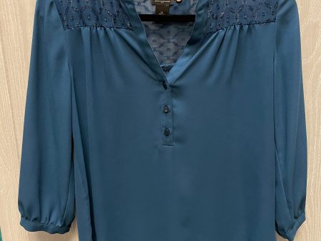 Blouse Long Sleeve By Ann Taylor In Blue, Size: Xs Online