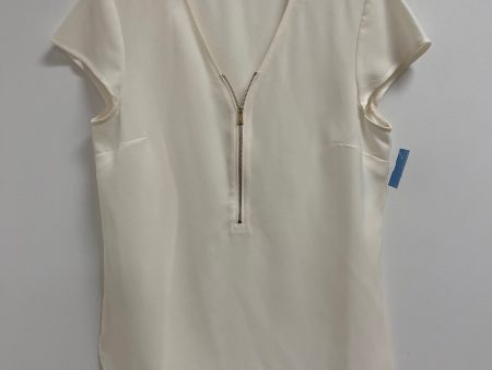 Top Short Sleeve By Ann Taylor In Cream, Size: M on Sale