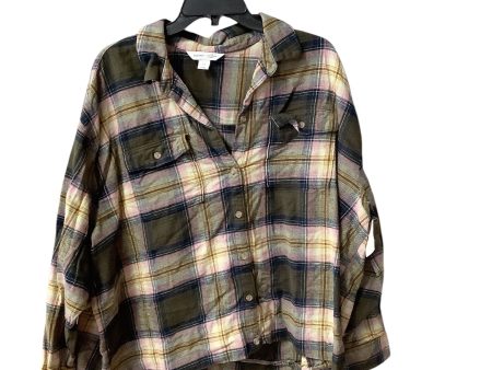 Top Long Sleeve By Old Navy In Plaid Pattern, Size: Xxl For Sale