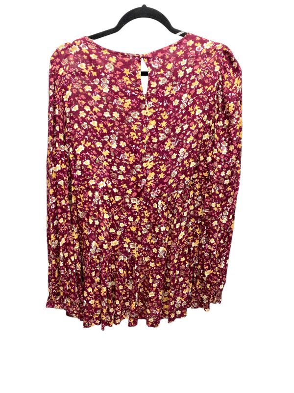 Top Long Sleeve By Time And Tru In Floral Print, Size: L on Sale