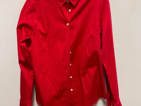 Blouse Long Sleeve By Banana Republic In Red, Size: Xl Cheap