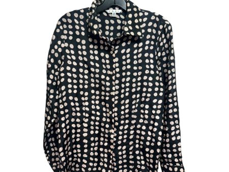 Silk Top Long Sleeve By Cabi In Polkadot Pattern, Size: M Fashion