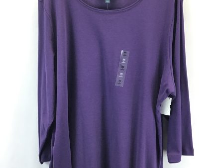 Top 3 4 Sleeve By Karen Scott In Purple, Size: 3x Online now