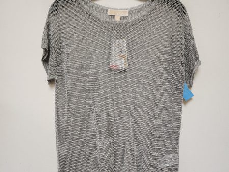 Top Short Sleeve By Michael By Michael Kors In Silver, Size: S For Discount