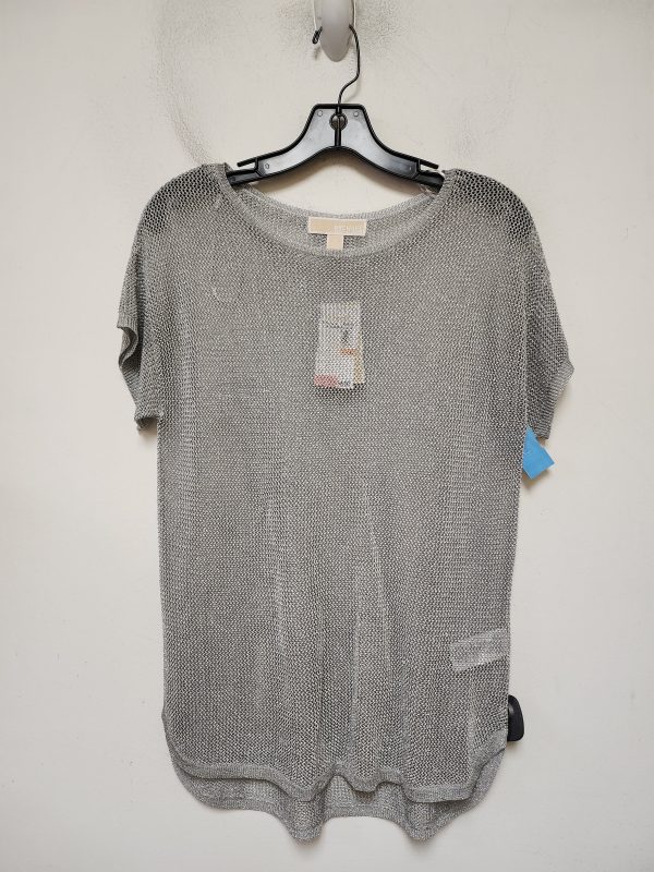 Top Short Sleeve By Michael By Michael Kors In Silver, Size: S For Discount