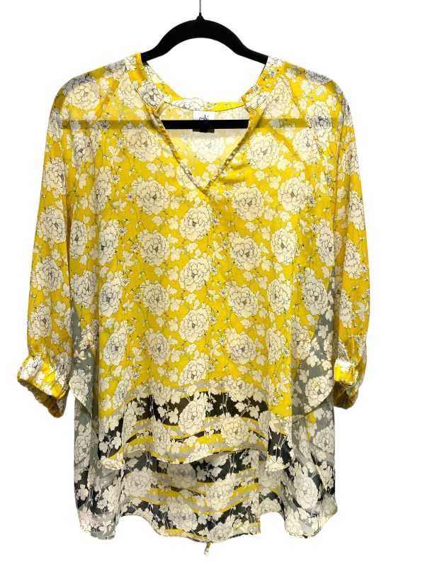 White & Yellow Top 3 4 Sleeve Cabi, Size Xs Online