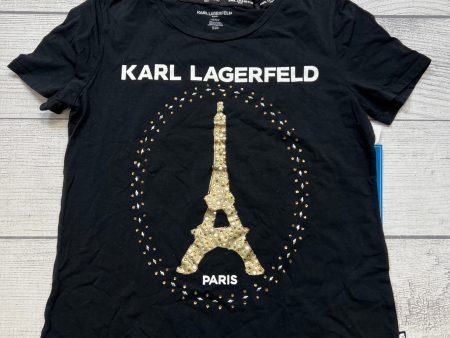 Top Short Sleeve Designer By Karl Lagerfeld In Black, Size: S Supply