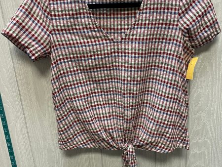 Top Short Sleeve By Madewell In Checkered Pattern, Size: Xs Hot on Sale